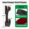 Ekkhysis Sword Holder Wall Mount 2-Tier Velvet Padded Hook Katana Holder Adjustable Display Hanger for Samurai Sword Tanto Rapier Light Saber Cosplay Blade Tanjirou Demon Slayer Weapon Rack view 3