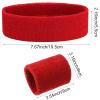 Yolev Sports Headband Wristband Set Sweatbands (1 Headband and 2 Wristbands) for Athletic Men and Women Red view 3
