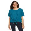 Ladies Tie-Front Blouse-Dark Teal-XS view 1