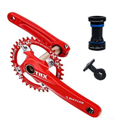 BUCKLOS IXF 104 BCD 30T-38T 170MM Mountain Bike Crankset, Hollow Integrated MTB Crank Set, Aluminum Alloy Crankset Round Oval Narrow Wide Chainring with Bottom Bracket Bolts Fit Shimano/FSA Gaint