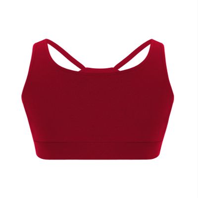 easyforever Kids Girls Athletic Sport Bra Strappy Back Vest Crop Top Tanks for Gym Workout Dance Gymnastics Burgundy E 4