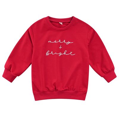 Andannby Toddler Girls Crewneck Oversized Sweatshirt Kids Big Bowknot Pullover Sweater Hoodie Tops Clothes (D Christmas Red, 6-7 Years)