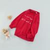 Andannby Toddler Girls Crewneck Oversized Sweatshirt Kids Big Bowknot Pullover Sweater Hoodie Tops Clothes (D Christmas Red, 6-7 Years) view 2