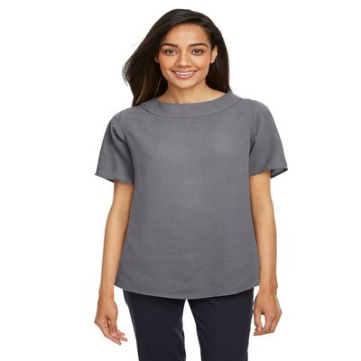 Ladies Boat-Neck Blouse-Graphite-XL