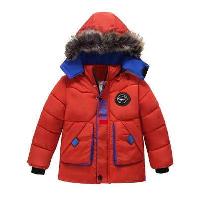 Ikevan Kids Boy Girl Outwear Coat Winter Warm Hooded Down Coat Jacket Outwear Padded Clothes Detachable Hat 2-6Y (Red, 2-3 Years)