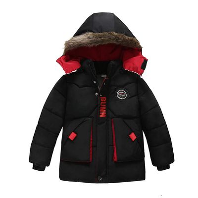 Ikevan Kids Boy Girl Outwear Coat Winter Warm Hooded Down Coat Jacket Outwear Padded Clothes Detachable Hat 2-6Y (Black, 2-3 Years)