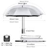 G4Free 62 Inch UV Protection Golf Umbrella UPF 50+ Large Sun Blocking Auto Open Windproof Rain Umbrellas (Silver/Black) view 2