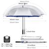 G4Free 62 Inch UV Protection Golf Umbrella UPF 50+ Large Sun Blocking Auto Open Windproof Rain Umbrellas (Silver/Blue) view 2