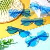 Maxdot 5 Pcs Halloween Heart Shaped Sunglasses Rimless Heart Glasses Women for Cosplay Party(Blue) view 4