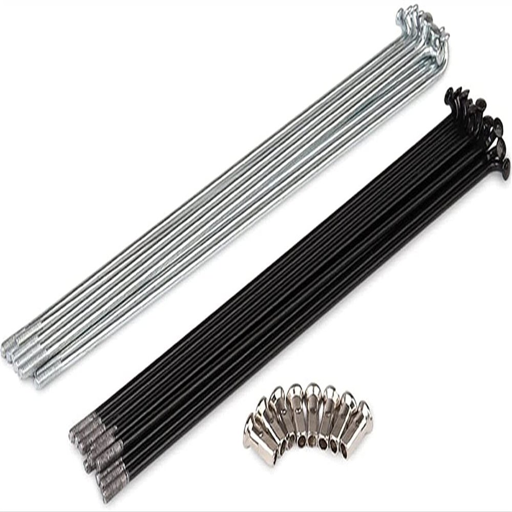 Aghami Spokes Nipples Bike Spokes Bicycle 13G/ 12G High- Carbon Steel Spokes and Nipples/78/134/191/197/216/222/224/207/ 270 Mm Knitting Needle Spokes for Bikes (Color : Black 12G 239mm)