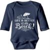 Life is Better on The Beach Cute Toddler Long Sleeve Rompers Baby Boys Girls Bodysuit Navy view 1