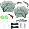2 Pcs Foldable Fishing Bait Trap,6Holes Cast Portable Minnow Trap Fish Trap Crab Trap Crawfish Trap Crab Crayfish Shrimp Net