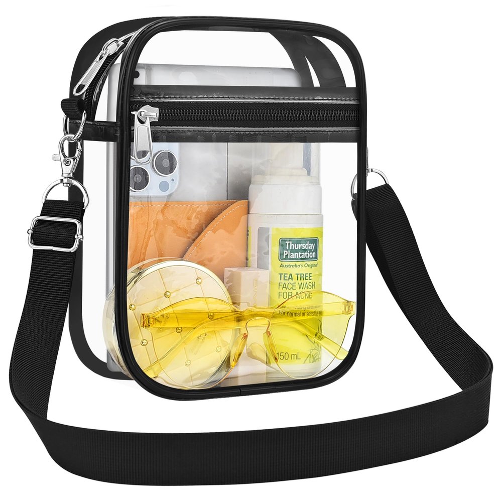 Slumou Clear Purse for Women Clear Crossbody Bag for Stadium Events with Removable Straps for Concert Sport Beach