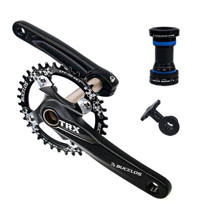 BUCKLOS IXF 104 BCD 30T-38T 170MM Mountain Bike Crankset, Hollow Integrated MTB Crank Set, Aluminum Alloy Crankset Round Oval Narrow Wide Chainring with Bottom Bracket Bolts Fit Shimano/FSA Gaint.
