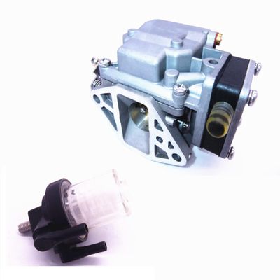 Boat Motor 63V-14301-10-00 63V-14301-00 Carbs Carburetor & 61N-24560-00/01/10 Fuel Filter Assy for Yamaha Parsun Hidea 2-Stroke 9.9hp 15hp Outboard Engine, fit Sierra Marine 18-34603
