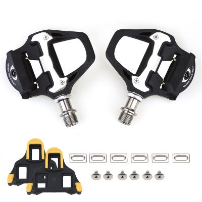 Lightweight Self-Locking Pedals for Shimano SPD SL System, Road Bike Pedals Cleats Set for Shimnao SPD-SL Clipless Pedals (Titanium Axle (215g))
