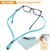 BILIONE Adjustable Eyeglass Holder Straps, 6 Pcs Premium Leather Glasses Lanyards for Women, Men and Kids, Universal Sport Safety Eyewear Retainer for Sunglasses view 2