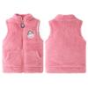 Jizyo Kids Girls Soft Plush Fleece Gilet Warm Sleeveless Vest Zipper Jacket Fall Winter Outerwear Waistcoats for 3-14 Years Pink 11-12 view 2