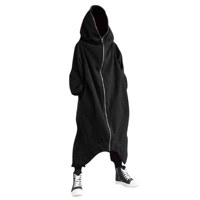 WUAI-Men Baggy Romper Zip Up One Piece Jumpsuit Pajamas Casual Loose Hooded Onesies Tracksuit Zip Up Overalls Playsuit(Black,XX-Large)