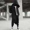 WUAI-Men Baggy Romper Zip Up One Piece Jumpsuit Pajamas Casual Loose Hooded Onesies Tracksuit Zip Up Overalls Playsuit(Black,XX-Large) view 3