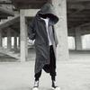 WUAI-Men Baggy Romper Zip Up One Piece Jumpsuit Pajamas Casual Loose Hooded Onesies Tracksuit Zip Up Overalls Playsuit(Grey,Large) view 4