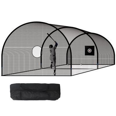 Holymuss Pro 20FT Baseball Batting Cage Net and Frame, Baseball & Softball Hitting Cage Netting for Pitching Training in The Backyard - with Pitching Backstop and Carry Bag