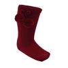 Baby Girls Socks Cotton Rich Spanish Pom Pom Ribbon Hearts Wedding Stocking High Knee Long Socks with Bobble Ribbon Top Party Pom Pom Ribbon Textured Ribbed Sock Burgundy Pom Pom S355, 0-6 Months view 1