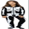 Prestigez Holiday Women, Girl or Toddler Mommy and Me Matching Onesie Pajama Costume, Cheetah, Cat, and Ladybug, White - Skeleton, Size 12 view 3