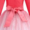 Flower Girl Velvet Dress for Kids Wedding Bridesmaid Pageant Communion Party Fall Prom Formal Evening Dance Ball Gown Princess Puffy Tulle Baptism Christening Dresses Red-Gradient 3-4T view 4