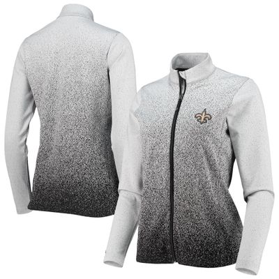Antigua Women's White/Black New Orleans Saints Guide Full-Zip Jacket