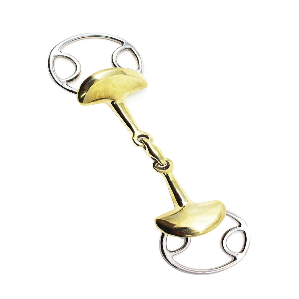 CHALLENGER Horse 4.5" Copper Double Jointed Winged Snaffle Bit with Lozenge 35384A