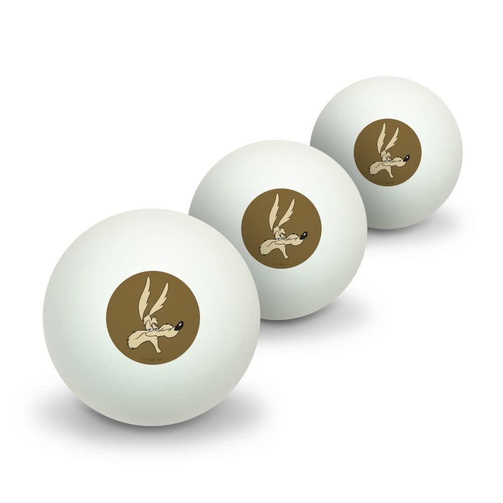 GRAPHICS & MORE Looney Tunes Wile E. Face Novelty Table Tennis Ping Pong Ball 3 Pack