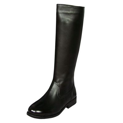 Mens Guard of Honor Horse Riding Boots with Zipper Gauze Lining Durable Outdoor Fashion PU Knight Shoes(Color:Black,Size:UK4)
