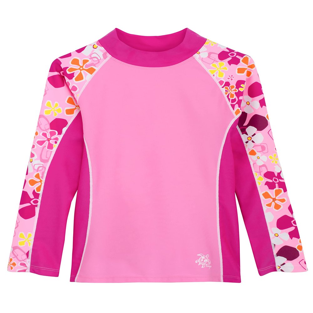 Tuga Girls Shoreline L/S Rash Guard (UPF 50+), Fresia, 4/5 yrs