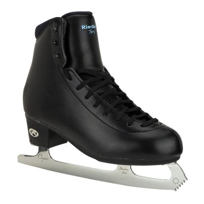 Riedell Topaz Adult Ice Skates for Women and Men - Supportive, Comfortable, Moisture-Wicking Adult Ice Skates with Stainless Steel Eclipse Capri Blade - Black - 5
