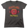 University of Maryland Official Football Ball Women's T Shirt,Charcoal, X-Large view 1