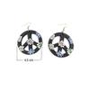 Peace Sign Dangle Earrings for Women Cute Flowers Pattern Hippie Wooden Earrings 60s and 70s Costume Party Favors view 2