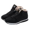 oiangi Womens Lace Up Snow Boots - Fashion Round Toe Plush Warm Flat Couples Cotton Shoes Comfortable Lightweight Casual High Top Non-slip Booties view 1