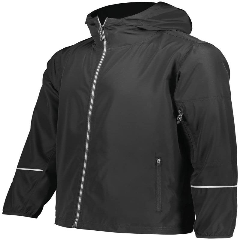 Holloway Men's Packable Full Zip Jacket, Black, 2XL