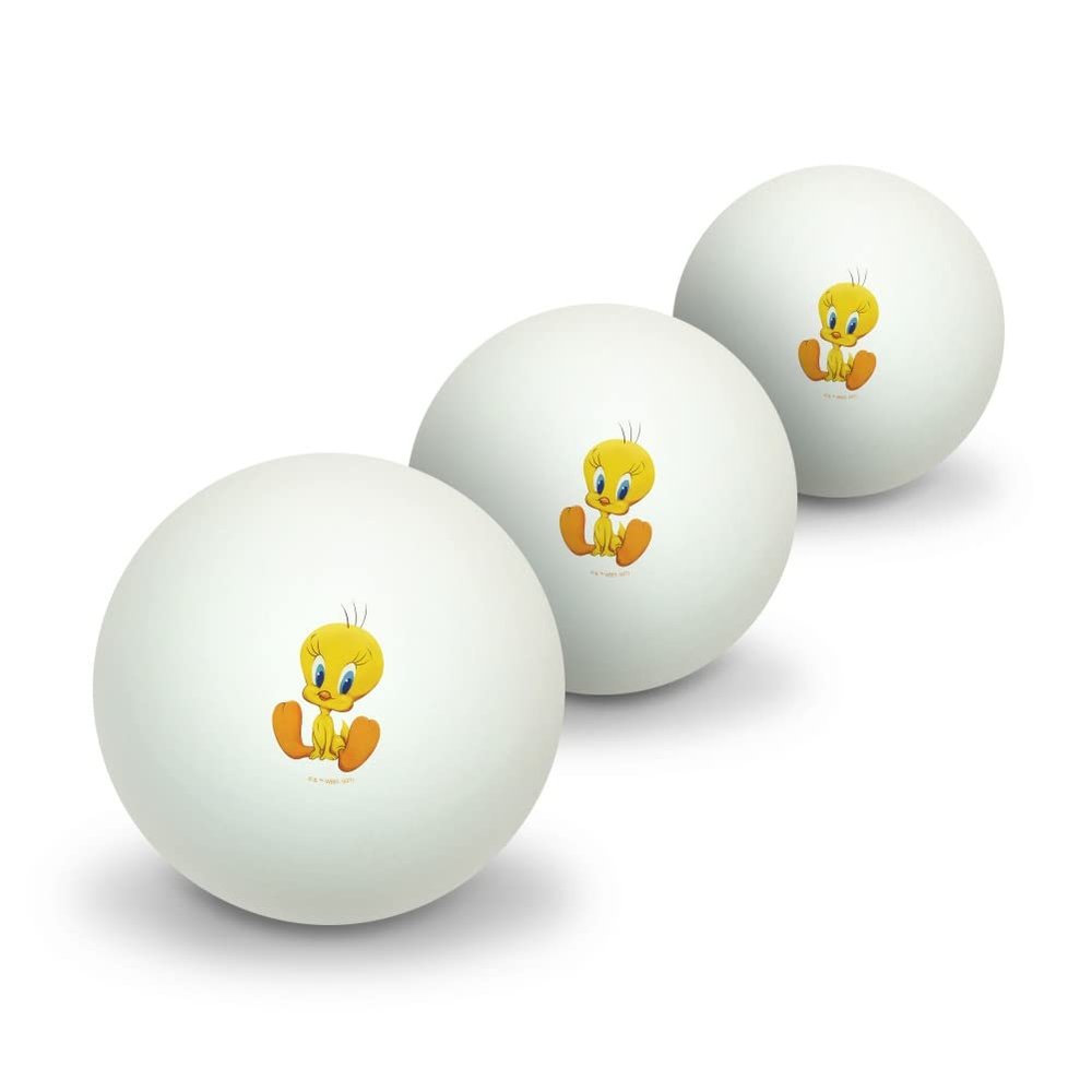 GRAPHICS & MORE Looney Tunes Cute Tweety Novelty Table Tennis Ping Pong Ball 3 Pack