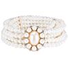 Barry.Wang Pearl Belts Women Wedding Dress Belt Sash Flowers White Waist Chain Elastic view 1