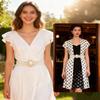Barry.Wang Pearl Belts Women Wedding Dress Belt Sash Flowers White Waist Chain Elastic view 2