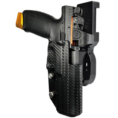 Black Scorpion Gear Pro Heavy Duty Competition Holster fits CZ P-10 F (Black/Carbon Fiber, Right-Hand Draw)