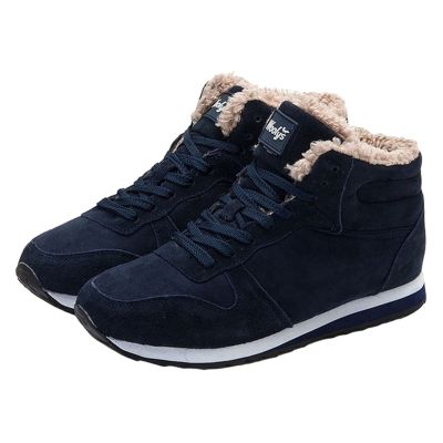 oiangi Womens Lace Up Snow Boots - Fashion Round Toe Plush Warm Flat Couples Cotton Shoes Comfortable Lightweight Casual High Top Non-slip Booties