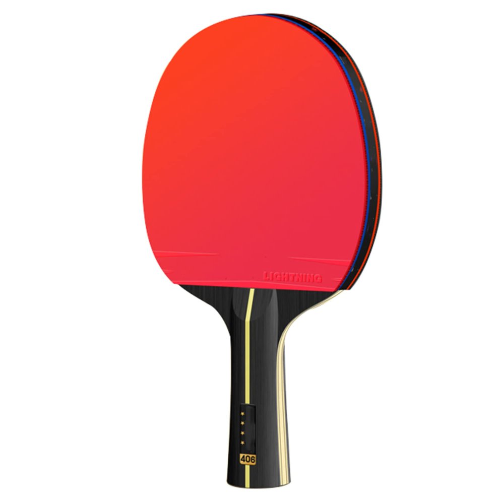 LINGOSHUN 4 Star Table Tennis Bats,Comfortable Handle,Carbon Ping Pong Paddle for High-Level Training, ITTF Approved Rubber / 1 Pack/Long Handle