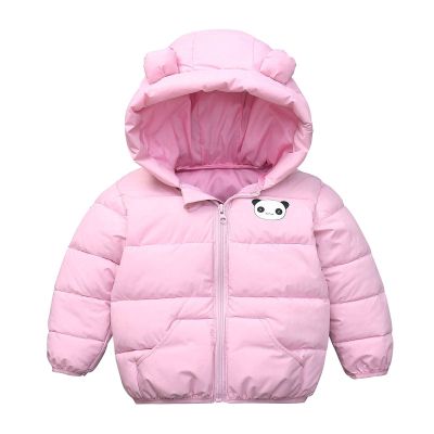 Ruyang Kids Hoodie Down jacket Toddler Baby Boy Girl Winter Cartoon Windproof Coat Hooded Warm Outerwear Jacket (Pink, 3-4 Years)