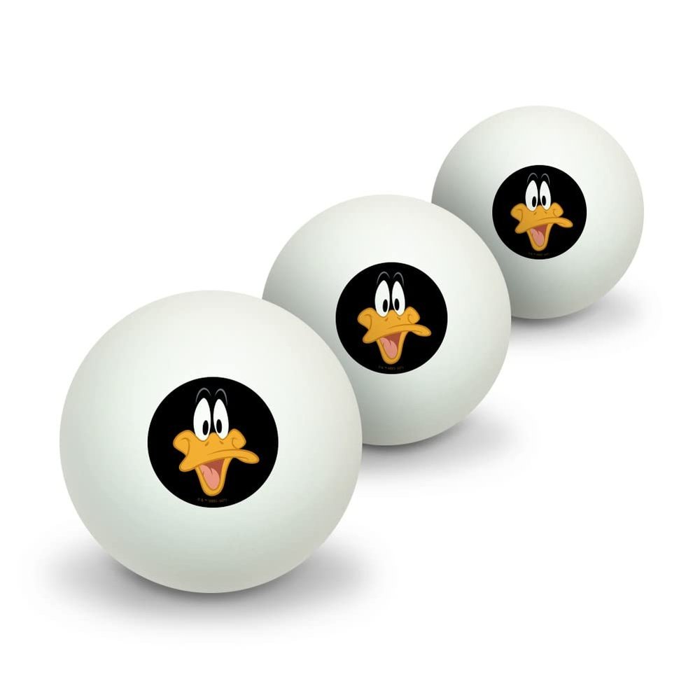 GRAPHICS & MORE Looney Tunes Daffy Face Novelty Table Tennis Ping Pong Ball 3 Pack