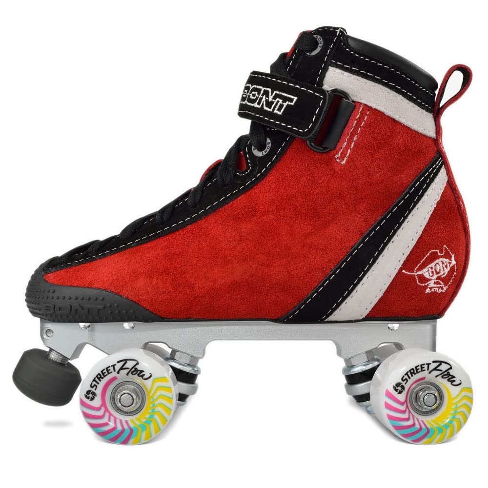 Bont Parkstar Siren Red Suede Professional Roller Skates for Park Ramps Bowls Street - Rollerskates for Outdoor and Indoor Skating (Bont 9.5)
