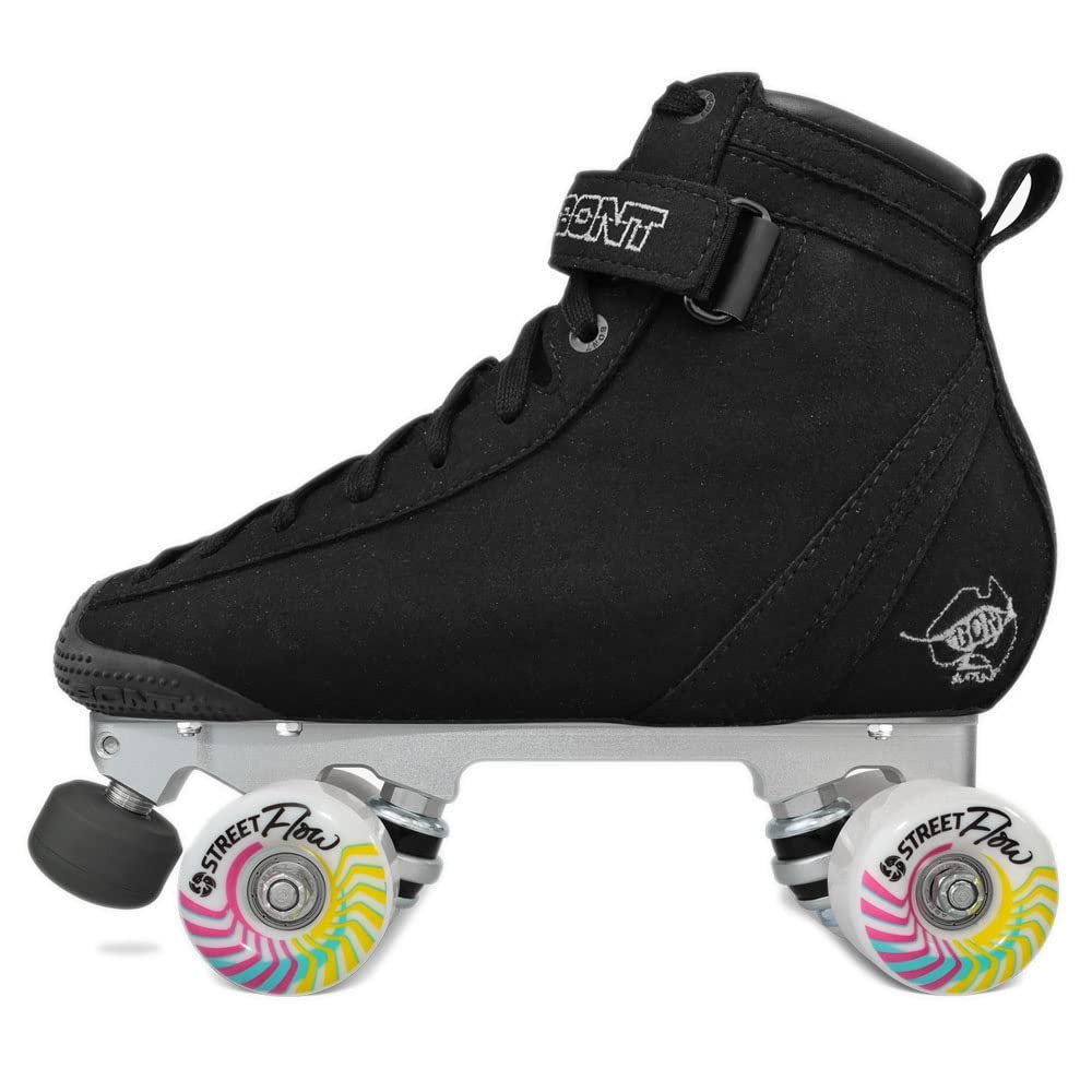 Bont Parkstar Vegan Black Suede Professional Roller Skates for Park Ramps Bowls Street - Rollerskates for Outdoor and Indoor Skating (Bont 10)