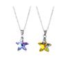 2pcs Colorful Crystal Butterfly Star Shell Heart Shape Pendant Necklace Stainless Purple & Yellow Shining Rhinestone Jewelry for Women Gifts-Star view 1